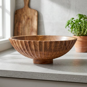 Cuenco decorativo <span class=keywords><strong>de</strong></span> lujo <span class=keywords><strong>de</strong></span> madera <span class=keywords><strong>de</strong></span> acacia con borde tallado, hecho a mano, ecológico, para servir comida, para uso en el hogar, hoteles y restaurantes, al <span class=keywords><strong>mejor</strong></span> precio. - Product Image 4