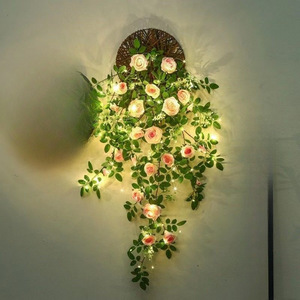 Guirlandes de roses artificielles en soie, bouquet suspendu, décoration murale, arrangement floral pour salon intérieur - Product Image 3