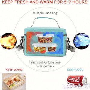 Bolsa de Almuerzo Aislada y Reutilizable para Hombres y Mujeres, Bolsa Térmica Impermeable para Alimentos, Congelable, con Correa de Hombro Ajustable - Product Image 2