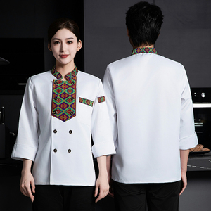 Competición de cocina Cocina Hotel Restaurante Chef Uniforme Manga larga Unisex Chef Chaqueta Abrigo - Product Image 6
