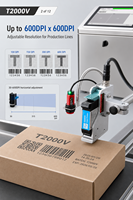 Online-Thermo-Tintenstrahldrucker mit Bildverarbeitungssystem Dynamische Daten-QR-Barcode-Codiermaschine T2000V Druckhöhe 2-25,4 mm