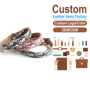 Nuevo Conjunto de Correa y Collar de Lujo para Perro con Monograma, Arnés de Cuero PU Premium con Hebilla Metálica, Accesorios Duraderos y Modernos para Pasear - Product Image 1