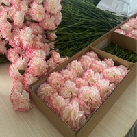 Fleurs artificielles de qualité supérieure, carnations au toucher réel, diamètre 9 cm, idées cadeaux pour la fête des mères