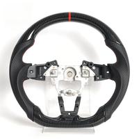 Setir Mobil Kulit Serat Karbon Asli Terlaris Mazda MX-5 Miata 2016-2023 Merah 3 Palang Sport Kelas C 35mm/40MM