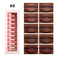 Ensemble de 10 pièces de protection solaire minérale longue durée imperméable et de mini gloss à lèvres liquide hydratant de haute qualité