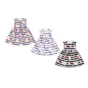 Robe d'été pour bébé fille, BQA-188, robe mignonne à rayures et à fleurs pour tout-petits - Product Image 1