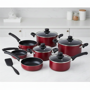 Juego de Utensilios de Cocina de 9 Piezas de Granito Duradero Antiadherente, Base de Aluminio Fundido Resistente a los Arañazos Compatible con Inducción con Tapa de Vidrio Templado - Product Image 1