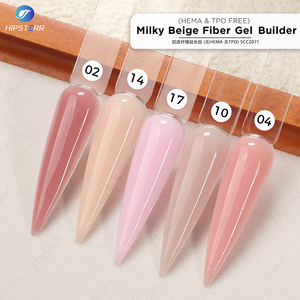 Cruelty-free Milky Beige Fiber Gel <b>Builder</b> HEMA & TPO FREE Milky Fiber Nail Gel 2 in 1 Building Nails Gel Low Moq Custom Logo - Product Image 1