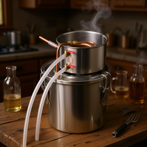 Kit di distillazione Moonshine Still in acciaio inossidabile da 3 galloni per la produzione casalinga di alcol, acqua e vino - Product Image 2