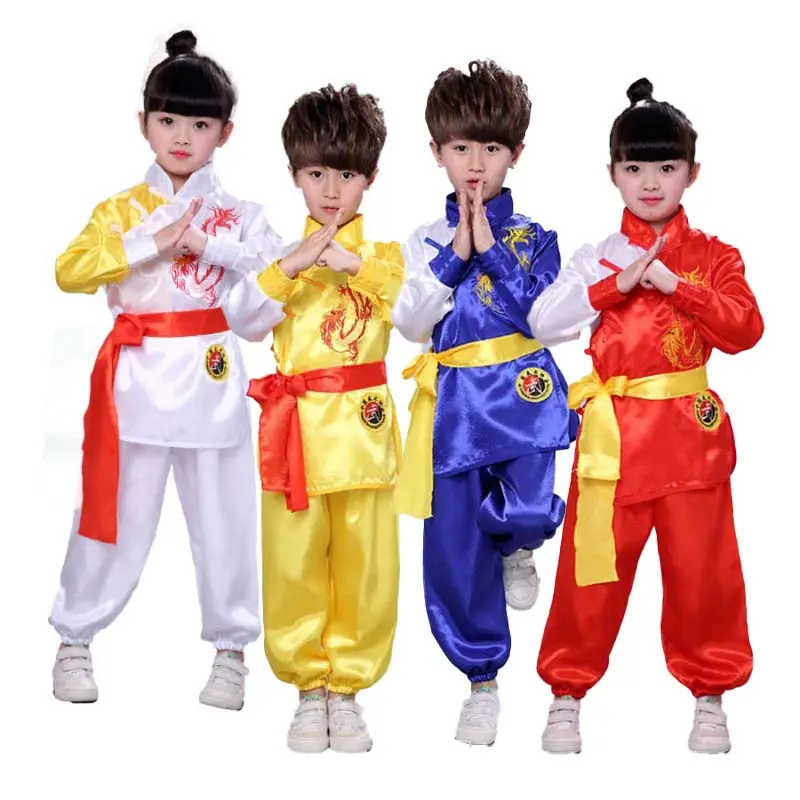 Großhandel Jungen Mädchen Tai-Chi-Kämpferkunst-Uniform Outfits traditionelles chinesisches Kung-Fu-Kostüm CTCB-002