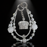 Pendentif de luxe en strass en forme de couronne royale, accessoires de perles de cristal pour la fabrication de bijoux, chaînes de téléphone DIY et sacs, vente en gros