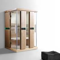 Ruang Sauna Inframerah Kayu Solid Modern untuk Luar Ruangan, 2 Orang, Uap Kering