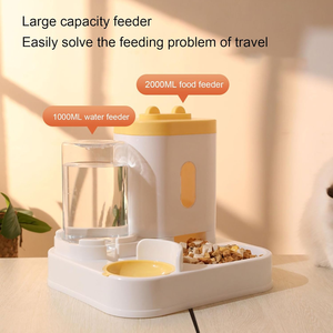 친환경 2 in 1 자동 애완동물 그릇 견고한 디자인 플라스틱 물 분수대 개와 고양이 사료용 - Product Image 4