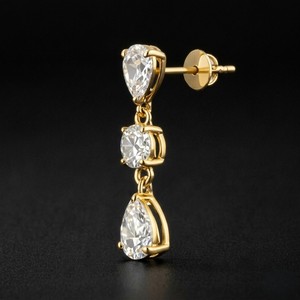 ต่างหูเพชรสตั๊ดคุณภาพพรีเมี่ยมเครื่องประดับที่สวยงามหรูหราสำหรับผู้หญิงของขวัญงานหมั้นงานแต่งงานดูเป็นอมตะ - Product Image 2