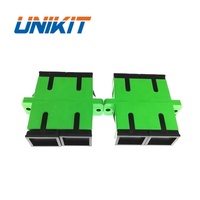 UNIKIT-adaptador y conector SC de fibra óptica, SC APC, monomodo, dúplex con brida completa, acoplador de fibra óptica