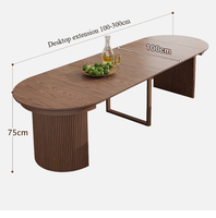 Table à manger extensible moderne, table coulissante conçue pour les maisons modernes, alliant style 5 étoiles et matériaux haut de gamme, table transformable