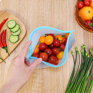 Silicone <b>Freezer</b> Bags Reusable Kitchen Silicone Food Pouch Bags Stand up Silicone Sealer Vegetable Preservation Bag - Product Image 4