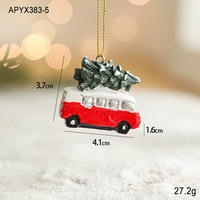 Luxe Noël 3D Résine Santa Bus Maison Boîte Aux Lettres Figurines Miniatures pour Arbre De Noël Ornements Suspendus Décoration