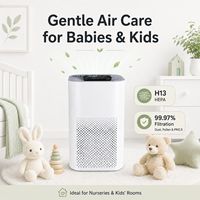 Purificateur d'air HEPA H13 avec écran tactile intelligent et capteur de qualité de l'air, élimination rapide du formaldéhyde pour maison neuve, certifié CE FC EPA ROHS