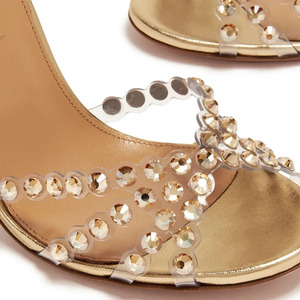 Scarpe da <span class=keywords><strong>Sposa</strong></span> Donna con Tacco Alto Sottile in PU Metallizzato e Grandi Strass Trasparenti in PVC, Stile Estivo 2026 - Product Image 5