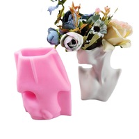 Meilleures ventes Early Riser Nouveau modèle nordique de vase en forme de corps humain en ciment, pots à fleurs, jardinières, moule en silicone, décorations pour la maison, moulures