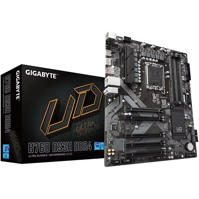 GIGABYTE B760M DS3H DDR4 LGA 1700 Intel B760 M-ATX Motherboard with DDR4, Dual M.2, PCIe 4.0, USB 3.2 Gen 2 Type-C, 2.5GbE LAN