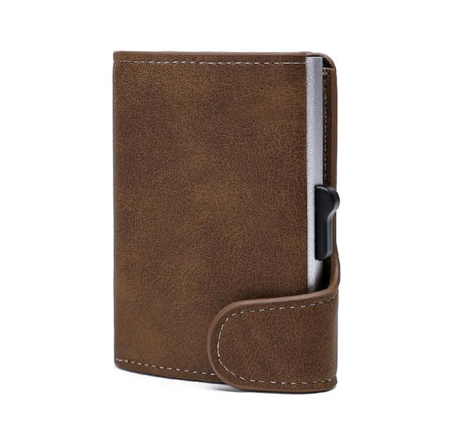 RFID Blocking Auto Credit Card Holder Smart Wallet PU Leather Front Pocket Card Holder Wallet