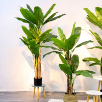 Arbre bananier artificiel en plastique, écologique, en pot, pour intérieur/extérieur, grande plante verte décorative, résistant aux UV, ignifuge