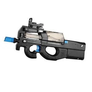 Arma de brinquedo grande P90 splatter blaster para jogo de tiro ao ar livre, arma de brinquedo P90 bala macia de 7-8 mm
