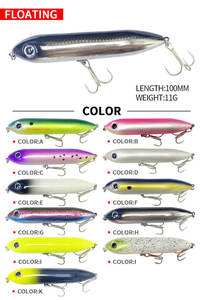 เหยื่อปลอมแบบ OEM สีพ่นตามสั่ง ขนาด 100 มม./11 กรัม ชนิดลอยผิวน้ำ แบบดินสอขนาดใหญ่ SPOOK LURE สำหรับตก<span class=keywords><strong>ปลา</strong></span>ในน้ำจืด <span class=keywords><strong>ปลา</strong></span>กระพง <span class=keywords><strong>ปลา</strong></span>ทะเล <span class=keywords><strong>ปลา</strong></span>แซลมอน - Product Image 3