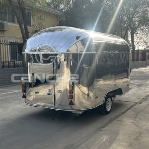 4 mètres de remorque alimentaire mobile en acier inoxydable de haute qualité Hot Dog Pizza Bar Burger Shawarma Food Cart Food Truck - Product Image 3