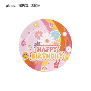 Hippie Two groovy bohémien party decorazione fornisce set di stoviglie per palloncini di carta - Product Image 6