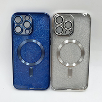 Étui souple en TPU transparent avec paillettes magnétiques électro-plaquées pour charge sans fil pour 17 Air 16 15 14 Plus 13 12 11 Pro Max