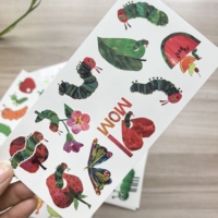 2026 Stiker Tato Sementara Motif Ulat 8 Lembar, Tahan Air, untuk Dekorasi Ulang Tahun dan Souvenir