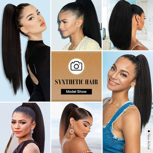 <span class=keywords><strong>Coiffure</strong></span> synthétique 22 pouces YaKi Extension <span class=keywords><strong>de</strong></span> <span class=keywords><strong>queue</strong></span> <span class=keywords><strong>de</strong></span> <span class=keywords><strong>cheval</strong></span> droite Extension <span class=keywords><strong>de</strong></span> <span class=keywords><strong>queue</strong></span> <span class=keywords><strong>de</strong></span> <span class=keywords><strong>cheval</strong></span> avec cordon <span class=keywords><strong>de</strong></span> serrage pour femmes - Product Image 6