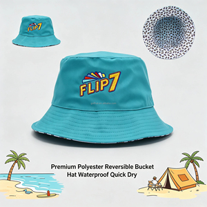 OEM Custom Bucket <b>Hat</b> Embroidery Logo Fisherman Cap with String Full Heat Dye Sublimation Transfer Printing High Quality for Men - Product Image 4