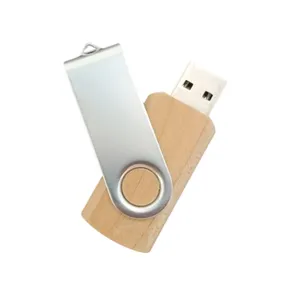 Factory Provide Free Sample wooden swivel usb flash 2.0 8gb 16gb 32gb 64gb Custom Logo Engraved Wooden USB128 GB Flash Drive