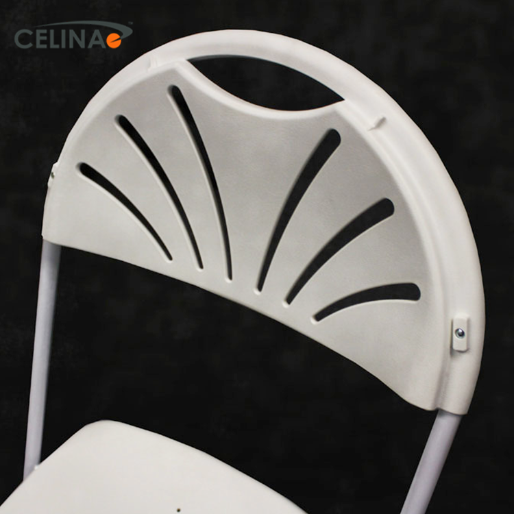 Celina White Esszimmers tühle Commercial Duty Stahlrahmen Langlebiger Bell brook White Fan Back Chair