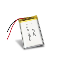 Batteries lithium-ion certifiées KC, rechargeables, type pochette, polymère lithium, 673450, 3,7 V, cellule de batterie lithium 1200 mAh pour jouets