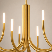 Moderner Luxus-Kerzenleuchter aus Goldmetall und Acryl für Esszimmer, Wohnzimmer, Foyer und Schlafzimmer