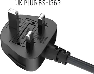 İngiltere güç kablosu ekstra uzun açık açı 3Pin hattı kurşun şerit kablo Iec C13 fiş