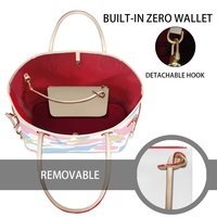 Sac à bandoulière noir personnalisé à motif floral, faible MOQ, sac à main imprimé avec logo DIY, sac fourre-tout camouflage tendance grande capacité pour femme