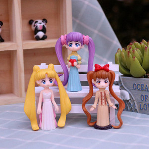 หุ่นเซเลอร์มูนผมยาว6ชิ้นหุ่น PVC แอ็กชันตุ๊กตาการ์ตูนของเล่นสำหรับเด็กของขวัญเค้กท็อปเปอร์และของตกแต่ง - Product Image 4