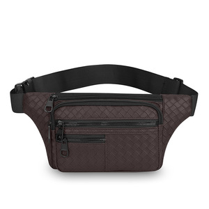Men's Chest Bag PU Leather Quilted Design Multiple Pockets Waist Pack For Everyday Use - Product Image 5