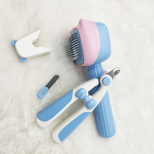 Kit perawatan hewan peliharaan desain cantik untuk anjing dan kucing sikat Kombo 2 in 1 dan pemotong kuku set perawatan dan perontok kucing - Product Image 2