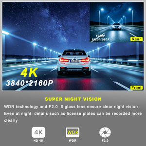 Cámara para Auto <span class=keywords><strong>HD</strong></span> IPS de 2.0 Pulgadas, DVR <span class=keywords><strong>4K</strong></span>+1080P con Wifi y GPS, Cámara de Doble Lente Delantera y Trasera, Dashcam <span class=keywords><strong>4K</strong></span> con Wifi y GPS - Product Image 4