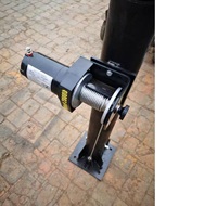 Nouvelle mini-grue montée sur camion à colonne télescopique de 500 kg de capacité, hauteur réglable, avec treuil électrique 12 V et élingue de câble pour restaurant