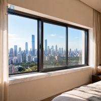 Fenêtre coulissante en aluminium à rupture de pont thermique insonorisée, isolation acoustique, double vitrage pour immeuble d'appartements urbains