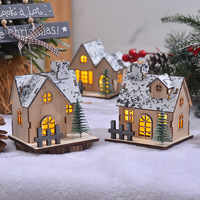 Petite maisonnette lumineuse LED, décorations de Noël, centre de table, fabriqué en Chine