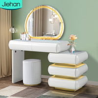Meuble de maison, nouvelle conception, coiffeuse avec éclairage LED, prix de gros, commode de maquillage personnalisée pour chambre à coucher avec miroir pour filles